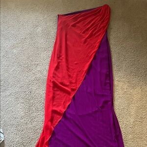Badgley Mischka Red and Purple Maxi dress